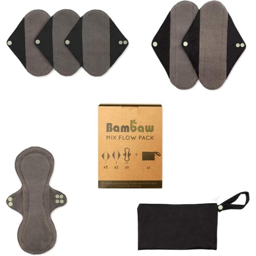 BAMBAW Reusable Sanitary Pads | Eco Living Mixed pack