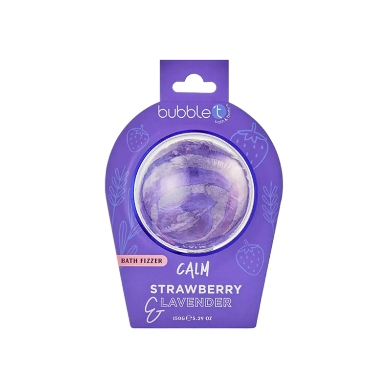 Bubble T Bath Bomb Fizzer Φράουλα & Λεβάντα 150g ΑΛΑΤΑ - BATH BOMBS