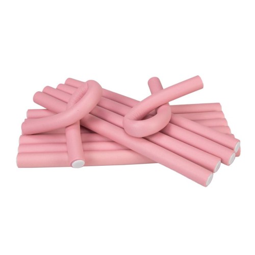  Vintage Cosmetic Bendy Hair Rollers Pink – 6 pcs  