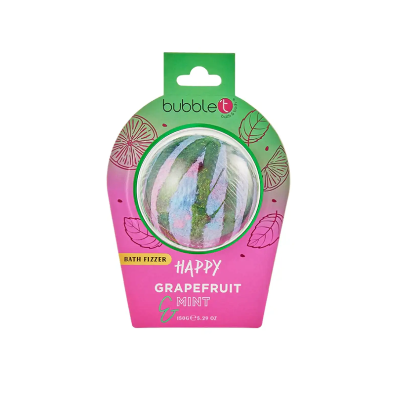 Bubble T Bath Bomb Fizzer Grapefruit & Μέντα 150g ΑΛΑΤΑ - BATH BOMBS