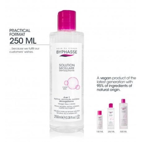 Byphasse Micellar Make Up Remover Micellar Water Αφαίρεσης Μακιγιάζ Προσώπου & Ματιών 250ML