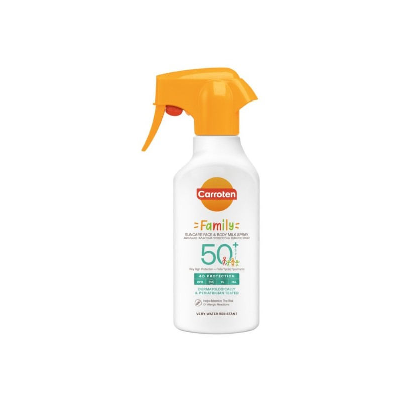 CARROTEN Αντηλιακό Γαλάκτωμα Spray FAMILY  Υψηλής Προστασίας SPF 50+ 270ml