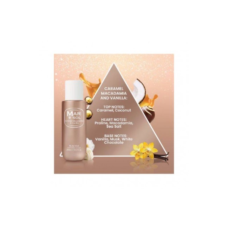 MAR E SOL Caramel Macadamia & Vanilla Body Mist 250ml BODY MIST