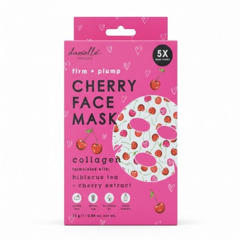 Danielle Creations - Danielle Sheet Mask Cherry Collagen set of 5 ΜΑΣΚΕΣ ΠΡΟΣΩΠΟΥ