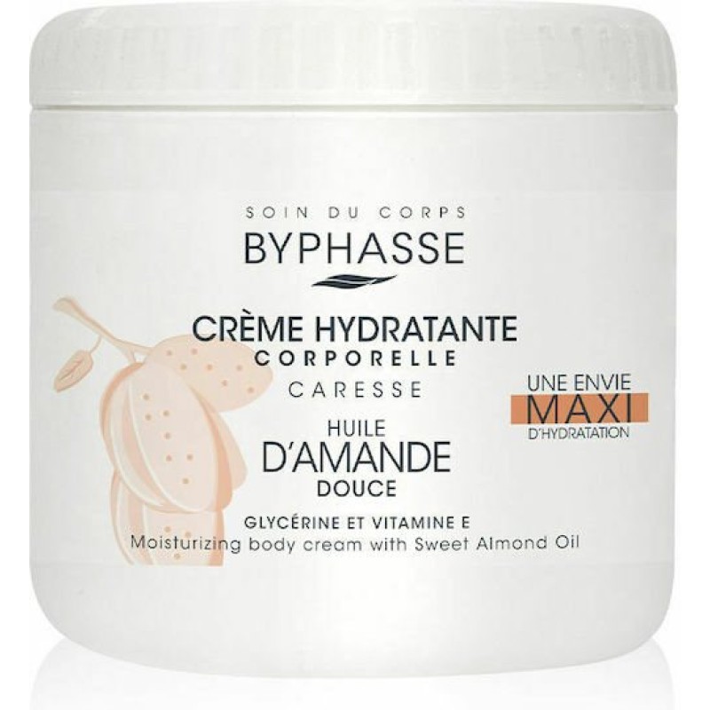 Byphasse Maxi Almond Oil Ενυδατική Κρέμα Σώματος για Όλες τις Επιδερμίδες 500ml BODY LOTION