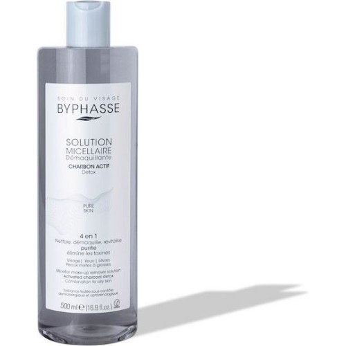 Byphasse Charcoal Micellar Water Αφαίρεσης Μακιγιάζ Προσώπου & Ματιών 500ml