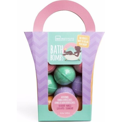 IDC Institute Smoothie Time Bath Bombs με Άρωμα Strawberry & Acai 120gr