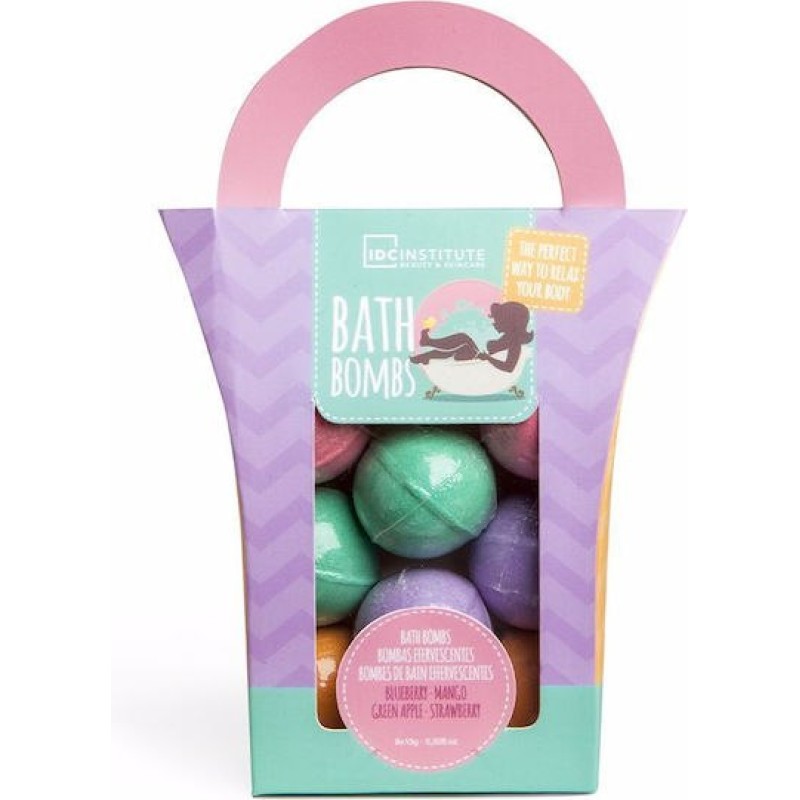 IDC Institute Smoothie Time Bath Bombs με Άρωμα Strawberry & Acai 120gr ΑΛΑΤΑ - BATH BOMBS
