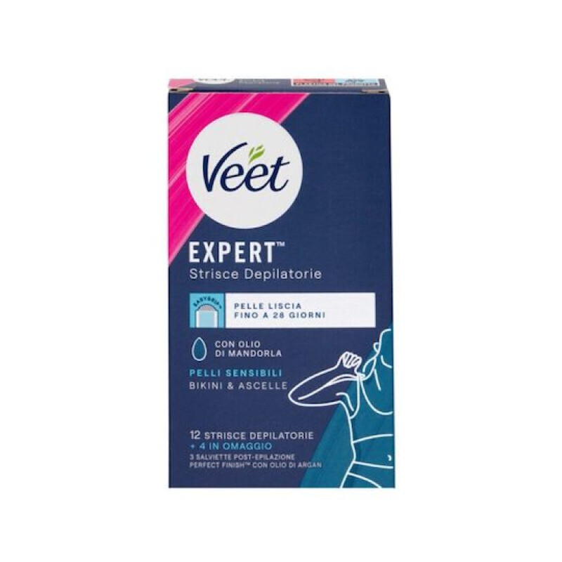 Veet Expert Ταινίες Αποτρίχωσης για το Πρόσωπο για Ευαίσθητες Επιδερμίδες 12τμχ 
