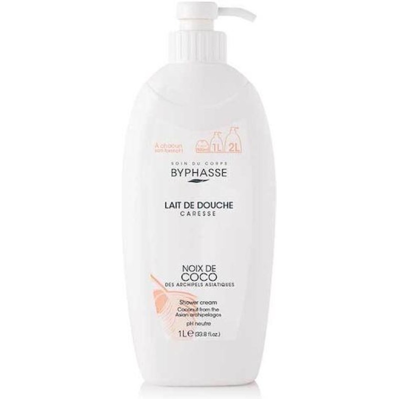 Byphasse Caresse Shower Κρεμώδες Αφρόλουτρο Καρύδα 1000ml ΠΕΡΙΠΟΙΗΣΗ ΣΩΜΑΤΟΣ ΜΠΑΝΙΟΥ