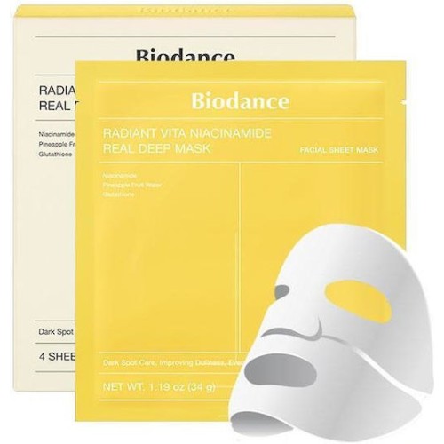 Biodance Real Deep Μάσκα Ομορφιάς Προσώπου για Λάμψη Με Νιασιναμίδη 34gr