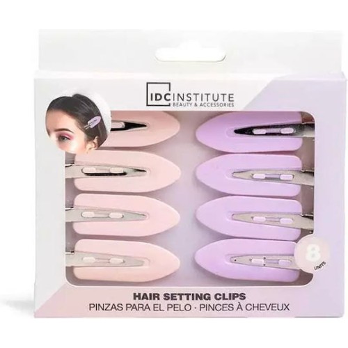 Idc Institute Hair Setting Clips Σετ Κλιπς Μαλλιών Σομόν & Μωβ 4+4 Τεμ