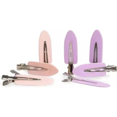 Idc Institute Hair Setting Clips Σετ Κλιπς Μαλλιών Σομόν & Μωβ 4+4 Τεμ