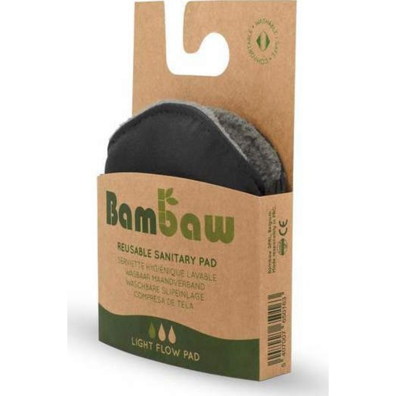 Bambaw Επαναχρησιμοποιούμενη Υφασμάτινη Σερβιέτα - Light Flow 1τμχ VEGAN ΣΕΙΡΑ ΓΙΑ ΣΤΟΜΑΤΙΚΗ ΚΑΙ ΣΩΜΑΤΙΚΗ